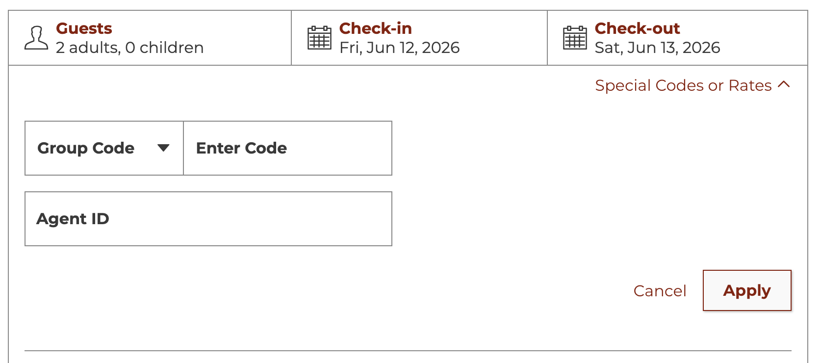 Code box with the dropdown switched to “Group Code,” ready for the code.